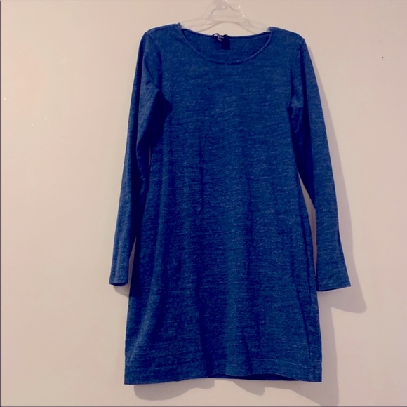 H&M long sleeve soft blue tunic dress L - Picture 1 of 7